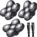 Groomi Replacement Blades Compatible with Baldie Pro Head Shaver, Head Shaver Replacement Heads, 3 Pack Razor Blades Refills Head Shavers for Bald Men, 2 Cleaning Brushes