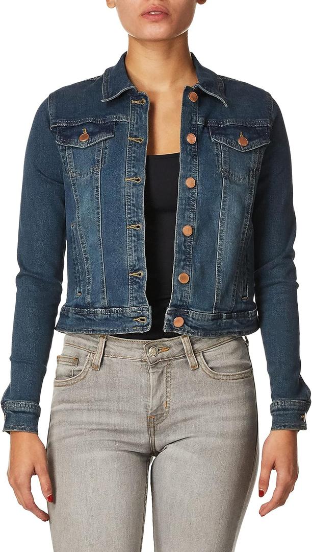 dollhouse womens Jacket (X-Large, Indigo)