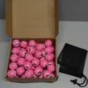 Shappy 24 Pcs Mini Volleyball Stress Balls 1.57" Foam Sports Balls with Emotion for Kids Volleyball Team Gifts with Mesh Drawstring Bag for Volleyball Party Birthday School Reward,6 Style(Pink)