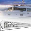 Marine Light Bar 42 Inch Double Row White LED for Boat Truck | Spot Flood Slim Work Lighting, 300W Driving Fog Lamp, Spotlight for Pickup, ATV, UTV, Off-Road, 9-36V IP68 P69K Waterproof
