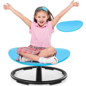 Sensory Spinning Chair for Kids,Autism Kids Swivel Chair, Sit and Spin Toy Training Body Coordination, Metal Base Non Slip Safer (Blue)