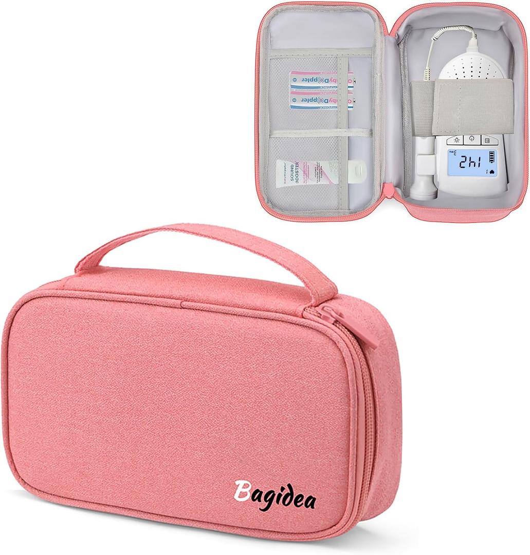 Travel Carrying Bag for Doppler Fetal Heart Monitor, Storage bag for Doppler Monitor, Portable Organizer Case Fits Doppler Heartbeat Monitor, Bag Only