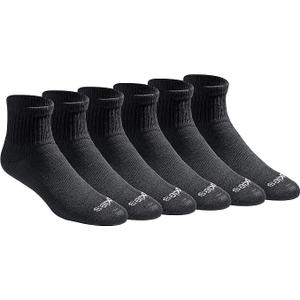 Dickies Men's Dri-Tech Moisture Control Quarter Socks,XXL (6 Pairs) (Black)