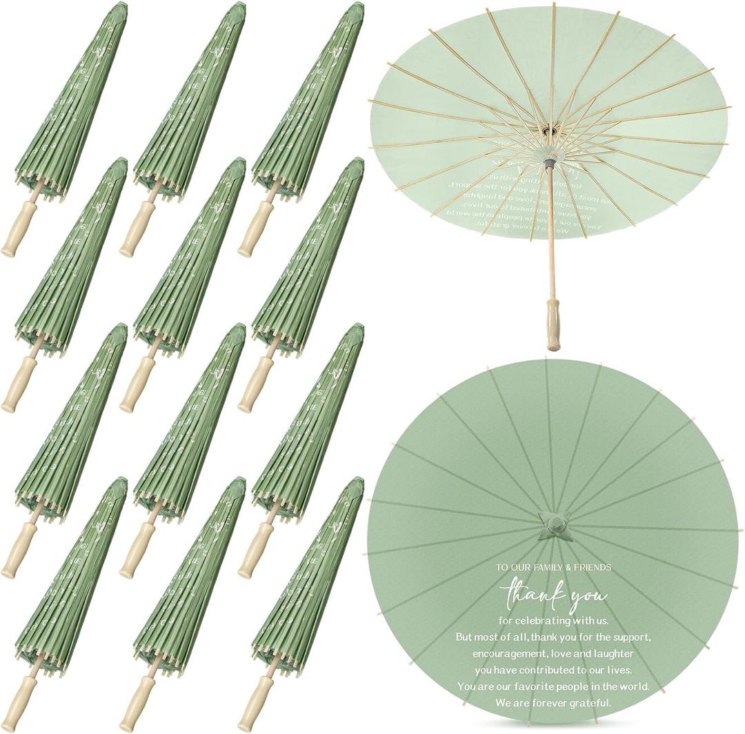 Paper Umbrellas Bulk for Wedding, 23.6" Chinese Japanese Parasol Vintage Decorative Sun Umbrella for Bridal Party Tea