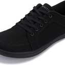 WHITIN Men's Wide Canvas Barefoot & Minimalist Shoes | Zero Drop Sole, 37, Black