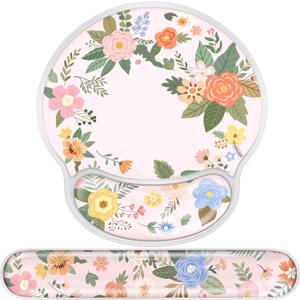 iCasso Gel Wrist Rest for Keyboard and Mouse,Pink Mouse Pad Wrist Support for Typing Pain Relief,Silicone Ergonomic Keyboard Cushion Non-Slip,Cute Computer Wrist Rest for Women Girl