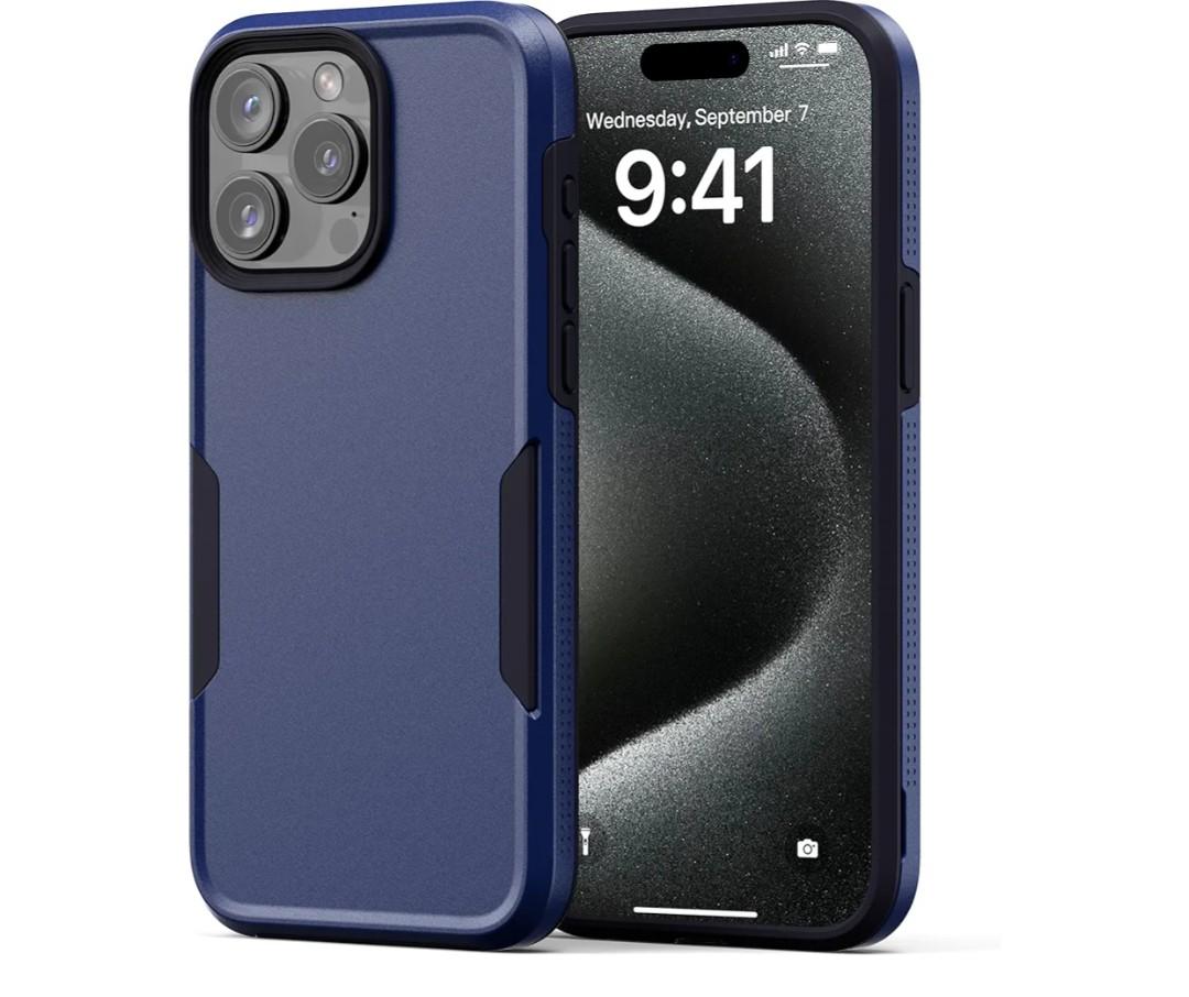 NTG【2023 New Designed for iPhone 15 Pro Max Case, Heavy-Duty Tough Slim Shockproof [2 Layer Structure][Military Grade Protection] Phone Case for iPhone 15 Pro Max(6.7 Inch), Cobalt Blue, Pack Of 5
