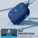 Ljusmicker for AirPod Pro Case Cover with Cleaner Kit,Soft Silicone Protective Case for Apple AirPods Pro 2nd/1st Generation for Women Men,AirPod Pro Case with Magnetic Lid Lock & Keychain-Solid Blue