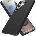 Goarshy for Samsung Galaxy S25 Ultra Case [Compatible with MagSafe] Shockproof & Soft Bumper with Tempered Glass Film, Large Hole Lens Protective Design Slim Thin S25 Ultra Case 6.9'' 2025, Black