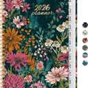2026 Planner, Weekly and Monthly Planner for Women, January 2026 to December 2026, Pretty Hardcover 2026 Calendar Planner Book with Tabs, Inner Pocket, Spiral Bound, Perfect Office Home School Supplies - 8.5" x 11", Wildflower Reverie
