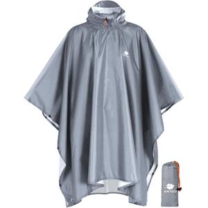 ANYOO Hooded Rain Poncho for Adults Waterproof Lightweight Rain Coat for Men Women Reusable Rain Jacket for Emergency Outdoor, One Size