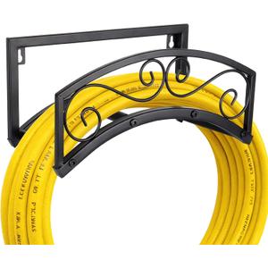 BOLITE Garden Hose Holder Wall Mount, Heavy Duty Metal Water Hose Holder for Outside, Hose Storage Holds 150FT Water Pipe for Yard, Lawn, Garden, Farm, Gifts for Women Men