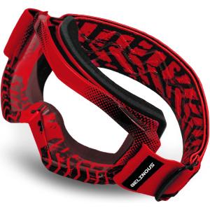 BELINOUS Kid Riding Goggles for ATV Dirt Bike Motorcycle Motorcross MX, Youth Dirt Bike Goggles for Kids 3-12 with Soft Strap (Red)