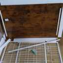 DWANTON Dog Crate Furniture with Cushion, Wooden Kennel Table with Double Doors, Indoor Dog House, Extra Large Size, 43.3" L, White+Rustic Brown