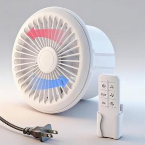 HG Power 6 Inch Reversible Bathroom Exhaust Fan with Remote Control, 3-Speed, 2-in-1 Intake & Exhaust, Low Noise Window Fan with Mesh Screen for Wall Ceiling Garage Basement Office Home, White (6" - Two Way)