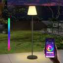 Outdoor Floor Lamp USB Rechargeable Cordless Dimmable RGB Warm White LED Lights for Yard Garden Patio