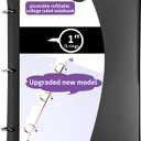 Pivotable Refillable Notebook, Upgraded 1 Inch 3 Ring Notebook Binder, 50 College Ruled Paper, 5 Subject Notebook with Dividers and Folder Pockets, Tabs- Black