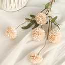 Floroom 5pcs Beige Faux Silk Mums Artificial Flowers, Bulk Fake Small Mini Chrysanthemums with Stems for DIY Champagne Wedding Centerpieces Floral Arrangements Vase Fillers Home Decorations