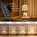 MEIXISUE Candle Warmer Lamp with Timer and Dimmer, Electric Gold Light Gifts for Women Melt Wax Warmer Lamp with 2 Bulbs for Candle Jars House Warming New Home Decor Bedroom