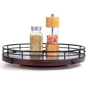 BAMBOO LAND- Lazy Susan Turntable Organizer, 13" Walnut, Lazy Susan for Table Top