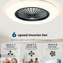 Flush Mount Ceiling Fan with Lights,Modern LED Ceiling Fan,3 Color Temperatures & 6 Speed Remote Control,Quiet Reversible Motor,Low Profile Ceiling Fan for Bedroom Living Room Patio Kitchen