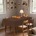 54IN X 320FT Plastic Table Cover Roll with Cutter Box, Cut to Size Plastic Table Cloths for Parties, Birthday, Disposable Tablecloth Roll for All Shape Tables (Brown, 54 Inch X 320 Feet)