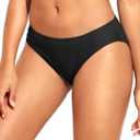 Tempt Me Women Bikini Bottom Full Coverage Bathing Suit Bottoms Swimsuit Bottom (Black, S)