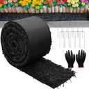 1 Pcs 10 Ft Long Rubber Mulch for Landscaping Garden Mulch Black Roll Rubber Mulch Mat Recycled Natural-Looking Edging Border Cuttable Reduced Weed Growth Bed Liner for Garden 2025