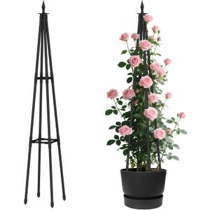 4 Ft obelisk trellis for Climbing Plants outdoor,4 Ft garden trellis with Extra Thickened Plastic-Coated metal pipes, Garden Indoor Potted Plant Support, Climbing Support for Potted Plants (Black) 4 Ft obelisk trellis for Climbing Plants outdoor,4 Ft garden trellis with Extra Thickened Plastic-Coated metal pipes, Garden Indoor Potted Plant Support, Climbing Support for Potted Plants (Black)