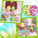 Motipuns 32 Pcs Easter Suncatchers Craft Bunny Egg Ornaments Easter Craft Kit Stained Glass Tissue Paper Bulk Spring Window DIY Art Gift for Home Creative Activities Party Decoration(Vivid)