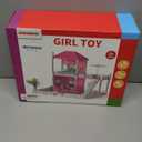 Villa Playset for Girls Ages 3-7, Indoor Playset Girls Toys with 2 Storeys 3 Rooms 2 Dolls for Ages 6-8, Furniture and Accessories, Pretend Toddler Toy, Birthday Gifts for Kids 3 4 5 6 7 8