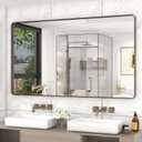 Bronze Bathroom Mirror for Wall, 55x30 Large Brushed Bronze Vanity Mirror for Bathroom, Rounded Rectangle Mirror, Anti-Rust, Shatterproof (Horizontal/Vertical)