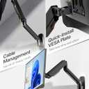 monTEK Single Monitor Wall Mount for 17 to 32 inch Flat/Curved Screens, Holds to 19.8 lbs, Full Motion Adjustable Mechanical Spring Monitor Arm, 75x75/100x100 VESA Wall Mount, Black