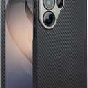 Carbon Fiber for Samsung Galaxy S26 Ultra Case,Built-in Full Camera Lens Cover Protector 600D Aramid Fiber Galaxy S26 Ultra Phone Case, Thin Slim & Light Compatible with MagSafe [Black/Gray]