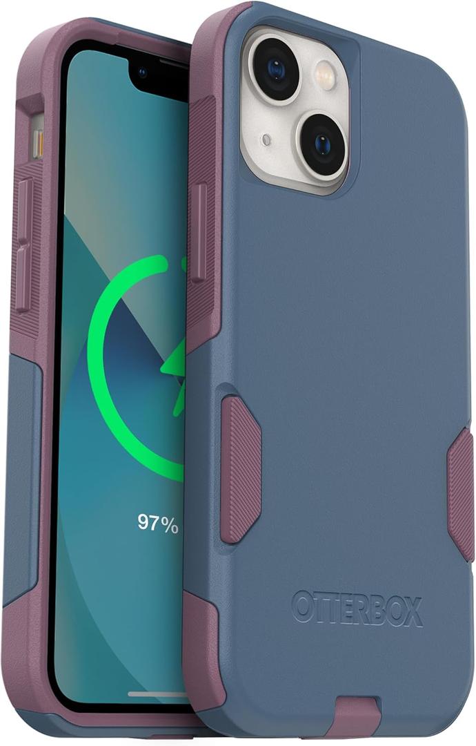 OtterBox iPhone 13 Mini and 12 Mini (Only) Commuter Series Case Thin, Dual-Layer, Pocket-Friendly, Port Cover Blue/Pink