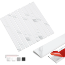 Tilingview 10-Pcs Peel and Stick Tile Edge Trim, 12 Inches Self-Adhesive Tile Edging Decorative Pencil Tile, PVC Molding Tile Trim for Backsplash (White)