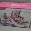 2 in 1 Baby Gym Play Mat with Walker, Kick and Play Piano Gym Activity for Boys Girls, Musical Activity Center Tummy Time Mat for 0-3-6-12-18 Months, Learning Walker Play Gym for Infant Toddler Gift (Pink)