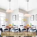 16" Milk Glass Pendant Light Vintage Flower Modern Brushed Nickel Chandelier