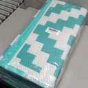 OLANLY Waterproof Outdoor Rug 8x10 ft, Outdoor Plastic Straw Rug for Camping, RV Mat Outside, Outdoor Carpet for Porch, Deck, Backyard, Balcony, Picnic, Turquoise & White