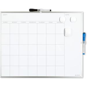 U Brands Magnetic Dry Erase Calendar White Board, 16" x 20" Inches, Silver Aluminum Frame