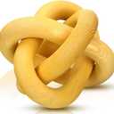 3 Link Wood Knot Decor Rustic Home Dcor Accents Hand Carved Coffee Table Decoration, Boho Chain Link Decoration, Modern Shelf, Rustic Objects for Home Living Room Bedroom(Yellow)