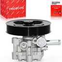 PHOBOOS Power Steering Pump Compatible with Dodge Caliber Hatchback 2007-2012, Jeep Compass/Patriot 2007-2017, 1.8L/2.0L/2.4L, with Outlet & Pulley, Smooth Steering, Low Noise, Ref. 96-2401