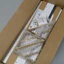 BAYKA Wall Shelves for Bedroom Decor, Floating Wall Shelves for Living Room Kitchen Storage, Wall Mounted Rustic Wood Shelves for Kids Books, Corner Shelves for Bathroom(White and GoldSet of 3)