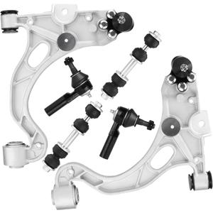 6PCS Front Lower Control Arm with ball Joint Assembly + Tie Rod End + Sway Bar End Link Suspension Kit for Buick LeSabre Riviera Park Avenue 1998-2005 for Cadillac DeVille Seville Pontiac Bonneville