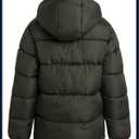 Reebok Boys Puffer Jacket - Heavyweight Wind & Water Resistant Hooded Boys Winter Jacket - Cozy Insulated Puffer Winter Coat (Green)