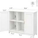 TaoHFE White Buffet Cabinet with Storage,Wooden Narrow Sideboard Entryway Cabinets,Modern White Cabinet with Doors Credenza, Small