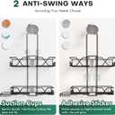 Sewulidon Stainless Steel Hanging Shower Caddy for Handheld Shower Heads,Adjustable Height Extra Long Bathroom Shower Organizer Hanger Rack with Hooks,Soap Holder