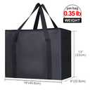 Bodaon 2-Pack Insulated Reusable Grocery Bag Heavy Duty Thermal Tote, X-Large for Frozen Foods Cold Storage, Travel Cooler Shopping Transport Hot Food Delivery, Collapsible Insulated Bags, Black