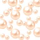 200 PCS Light Champagne Vase Fillers, Pearls Bead for Centerpieces Vases, 10/14/20 MM No Hole Beads, Fake Pearls for Wedding Birthday Anniversary Theme Party Table Centerpieces Decor