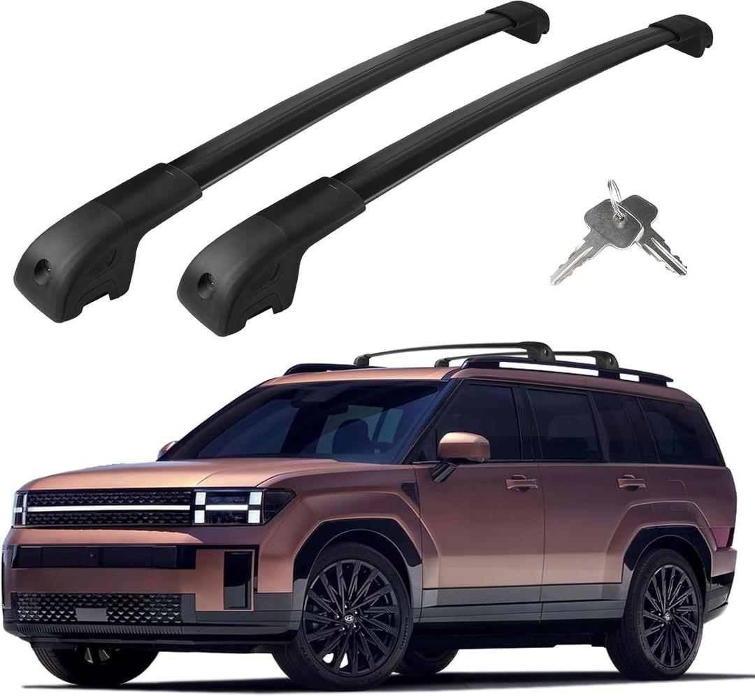 Roof Rack Cross Bars Compatible with Hyundai Santa Fe 2024-2026, Adjustable Aluminum Heavy Duty 300 LBS Anti-Theft Lock Cargo Carrier Rooftop Crossbar Accessories for Bike, Basket, Snowboard, Luggage